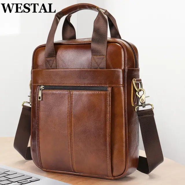 WESTAL Men's Shoulder Bags Genuine Leather Crossbody Messenger Bag For 13.3 Inch Laptop Briefcase Leather Man Handbags 8577 - AliExpress 1524