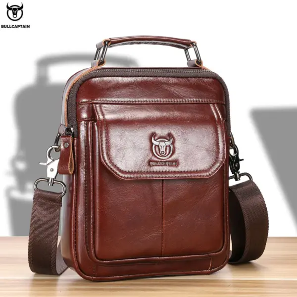 BULLCAPTAIN New Genuine Leather Men Vintage Handbags Flap Men's Shoulder Bag Casual Office Messenger Bags Fashion Crossbody - AliExpress 1524