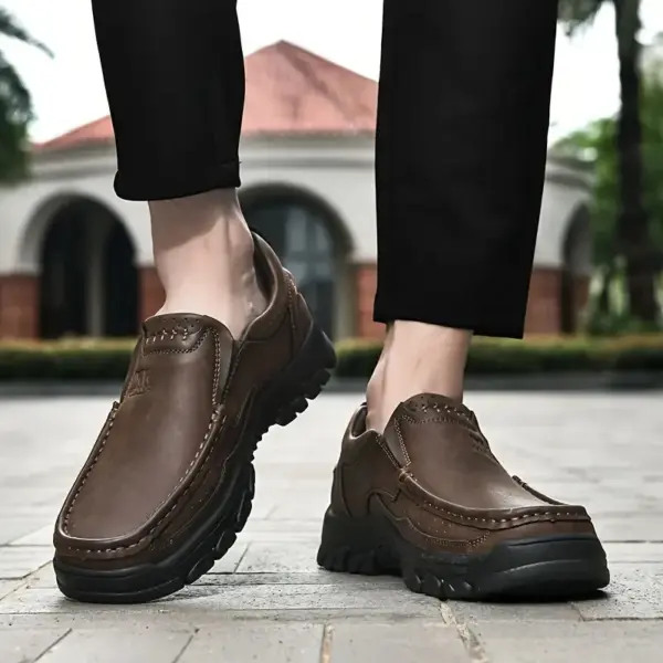 XK Cowboy 6800 Men’s Leather Slip-On Loafers Brown