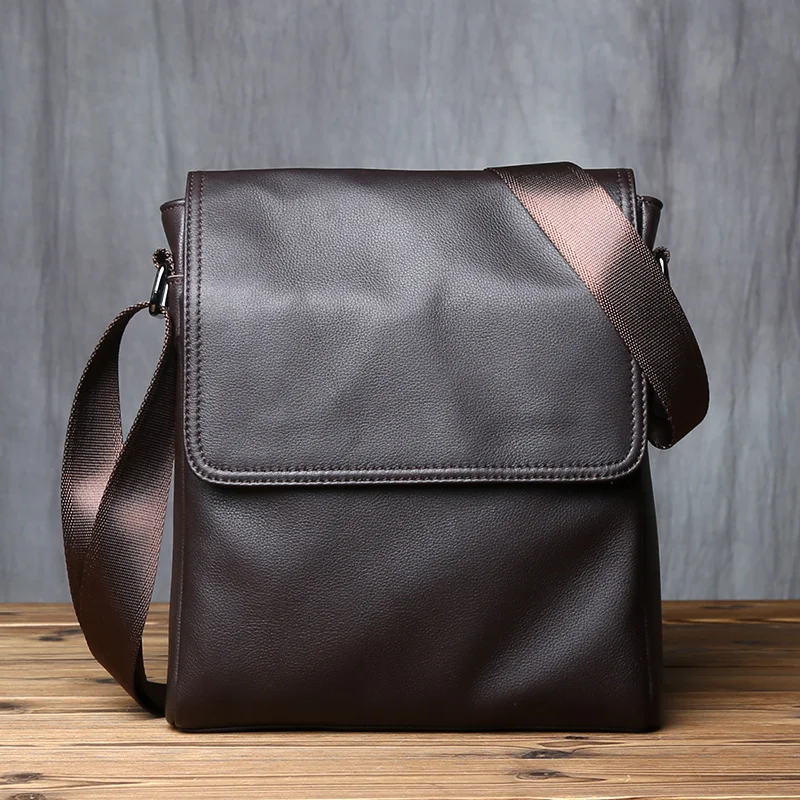 NZPJ D5024 Genuine Leather Men's Shoulder Bag - Coffee NZPJ D5024 Genuine Leather Men's Shoulder Bag - Coffee