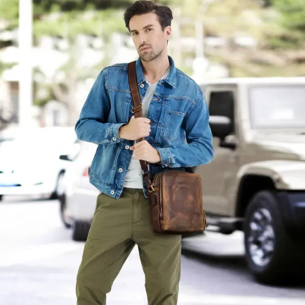 CONTACT'S Genuine Leather Men's Messenger Bag Vintage Sling Shoulder Bags for 7.9" iPad Mini High Quality Male Crossbody Bag Men - AliExpress 1524