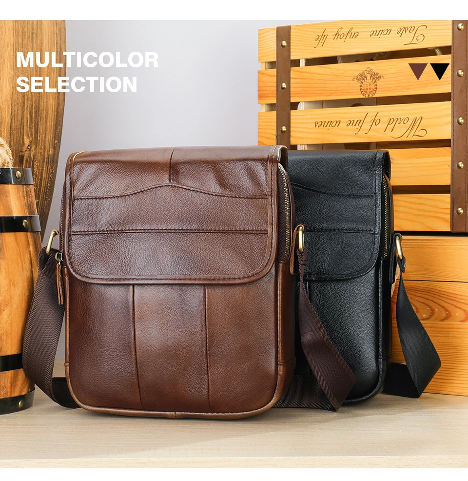 MVA ZM1121 Genuine Leather Crossbody Bag for Men - Multicolor MVA ZM1121 Genuine Leather Crossbody Bag for Men - Multicolor