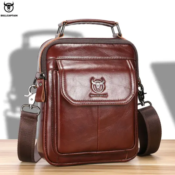 BULLCAPTAIN New Genuine Leather Men Vintage Handbags Flap Men's Shoulder Bag Casual Office Messenger Bags Fashion Crossbody - AliExpress 1524