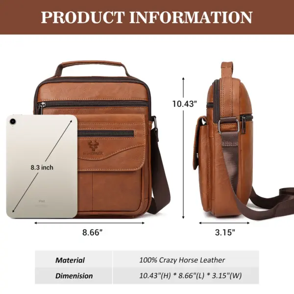 HUMERPAUL Genuine Leather Small Messenger Bag for Men Capacity Sling Crossbody Shoulder Bag Business Male Handbag for Work - AliExpress 1524