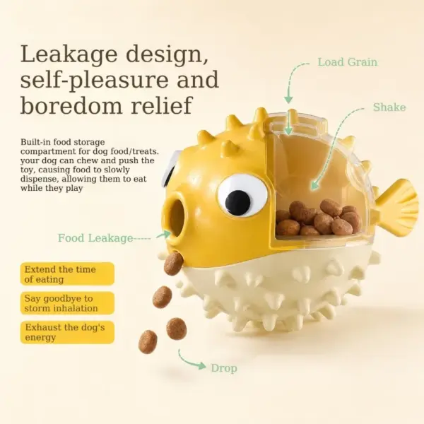 Bouncing Fish Dog Toy Leak Ball Dogs Cats Slow Feeder Puzzle Toys Interactive Self-Play Boredom Relief Pets Toys Treat Dispenser - AliExpress 15