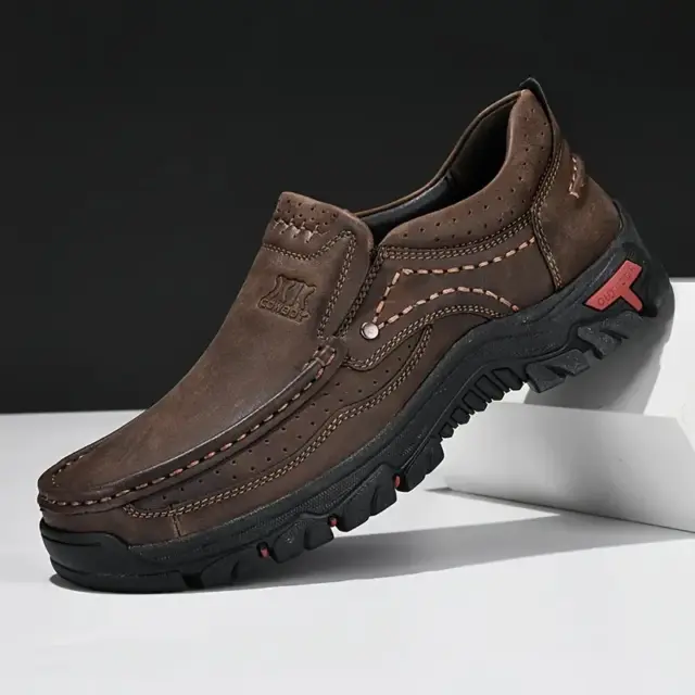 Handmade Leather Men Shoes Casual Outdoor Slip On Loafers Men Leather Shoes Flats Moccasins Walking Shoes Non-Slip Dropshipping - AliExpress