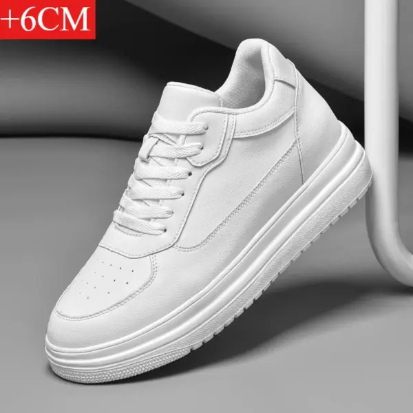 New Invisible Height-increasing Shoes for Men, 6CM-8CM-10CM Sports Shoes,White Leather Sports Shoes for Men,Enlarged Sizes 36-46 - AliExpress