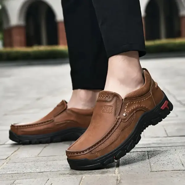 XK Cowboy 6800 Men’s Leather Slip-On Loafers Khakhi