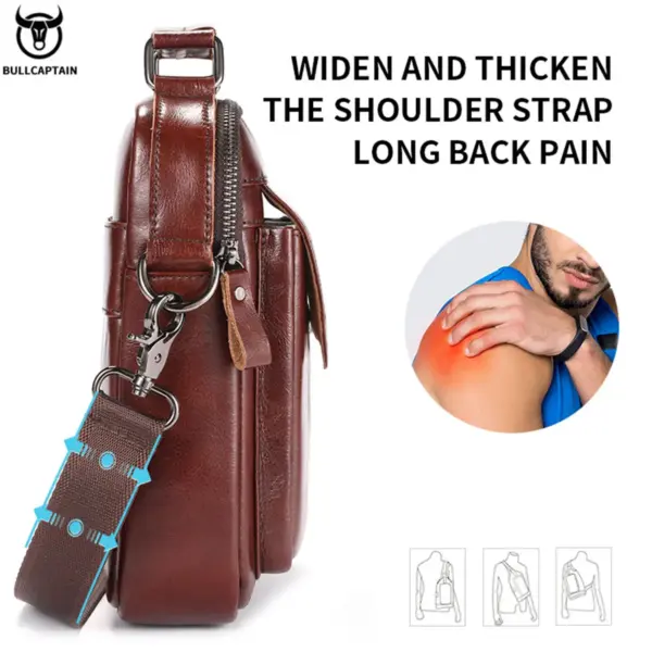 BULLCAPTAIN New Genuine Leather Men Vintage Handbags Flap Men's Shoulder Bag Casual Office Messenger Bags Fashion Crossbody - AliExpress 1524