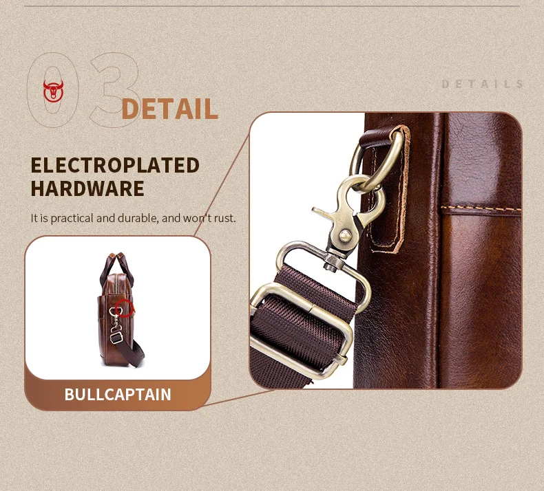 BULLCAPTAIN GWB044 Genuine Leather Briefcase for Men BULLCAPTAIN GWB044 Genuine Leather Briefcase for Men