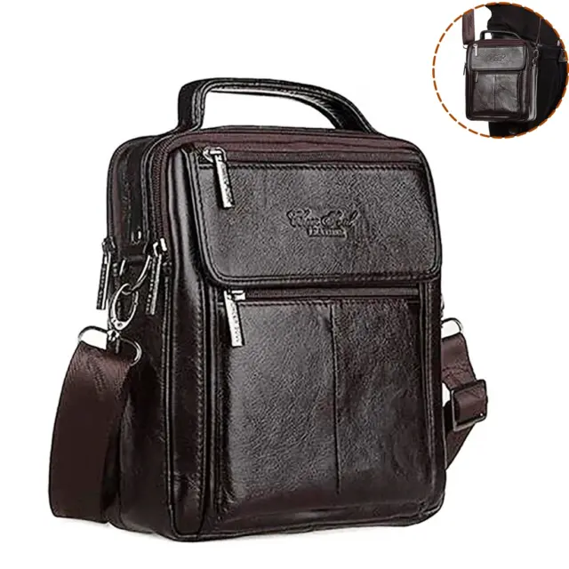 Crossbody Messenger Shoulder Bag for Men Genuine Leather Business Briefcase Casual Cowhide Male Top Handle Tote Handbag Bags - AliExpress 1524