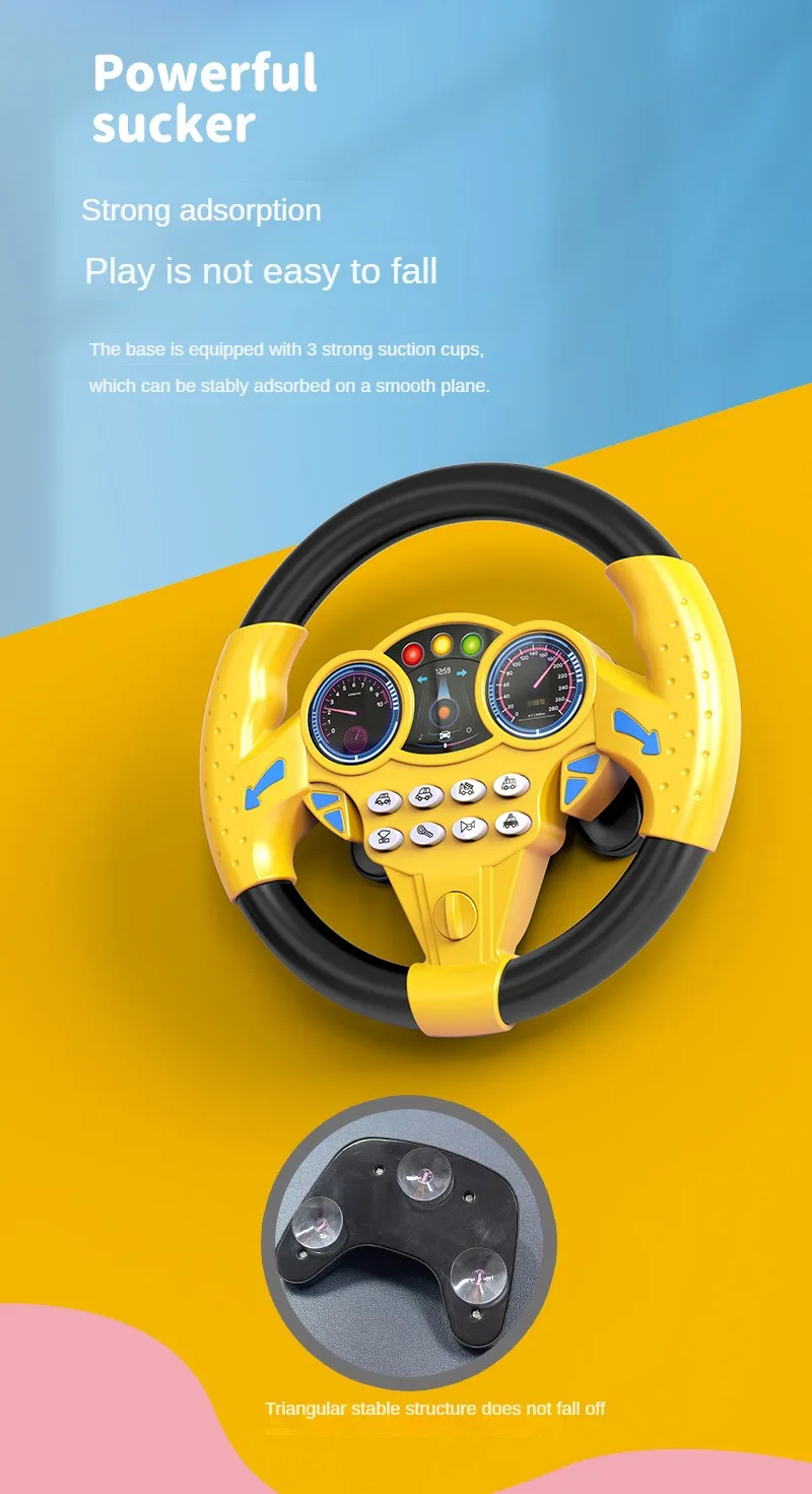 Interactive Steering Wheel Toy for Kids - Powerful Sucker
