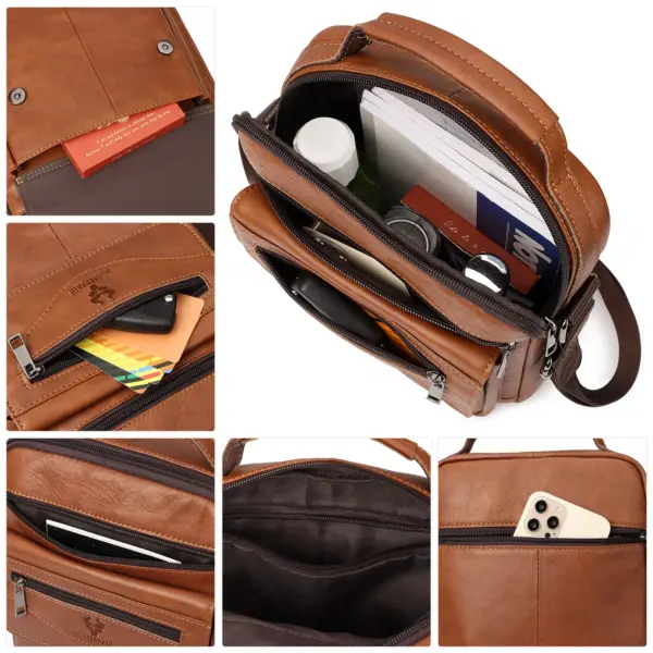 HUMERPAUL Genuine Leather Small Messenger Bag for Men Capacity Sling Crossbody Shoulder Bag Business Male Handbag for Work - AliExpress 1524