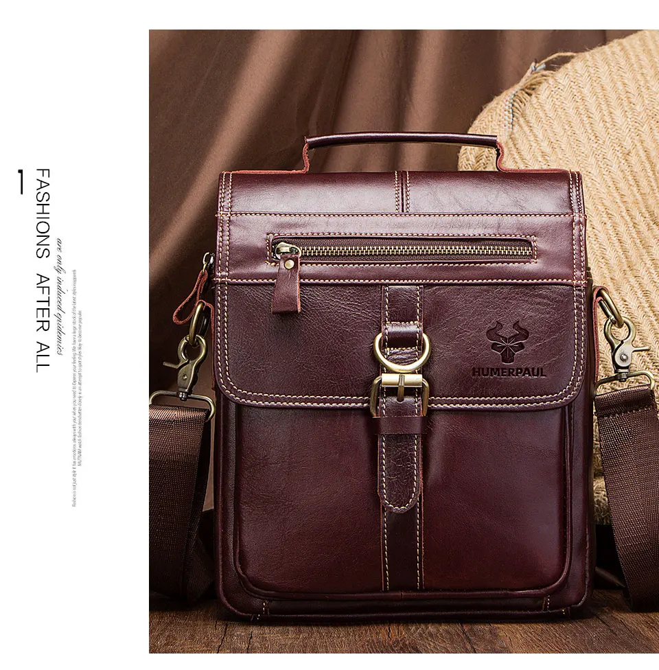 HUMERPAUL MH535 Genuine Leather Crossbody Bag for Men