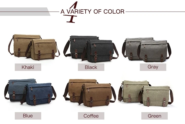 Vintage Canvas Messenger Bag for Men - Variety of Color Vintage Canvas Messenger Bag for Men - Variety of Color