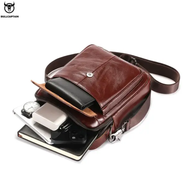 BULLCAPTAIN New Genuine Leather Men Vintage Handbags Flap Men's Shoulder Bag Casual Office Messenger Bags Fashion Crossbody - AliExpress 1524