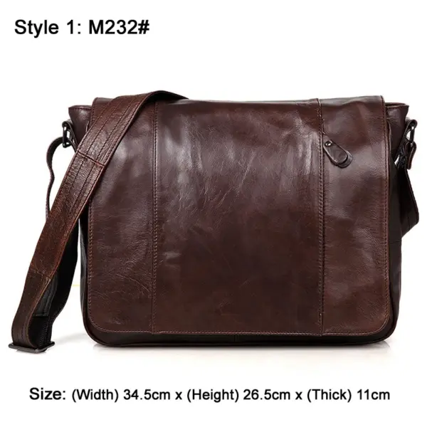 Fashion High Class Oil-Waxed Genuine Leather Shoulder Bag Men Leather Messenger Bag Male Crossbody Bag Sling Leisure Bag Satchel - AliExpress
