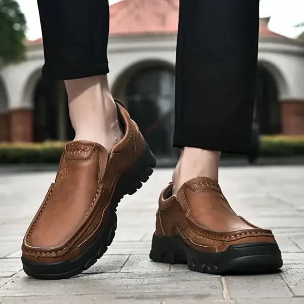 XK Cowboy 6800 Men’s Leather Slip-On Loafers Khaki Wear