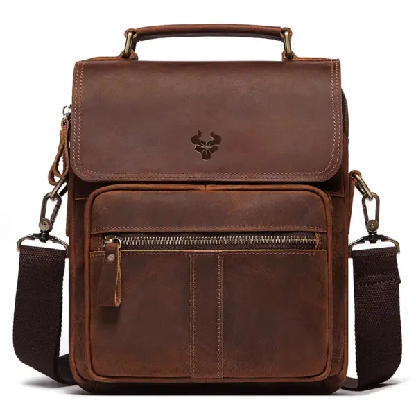 HUMERPAUL Genuine Leather Men's Shoulder Bag Luxury Work Business Messenger Bags Fashion Male Crossbody with Adjustable Straps - AliExpress 1524