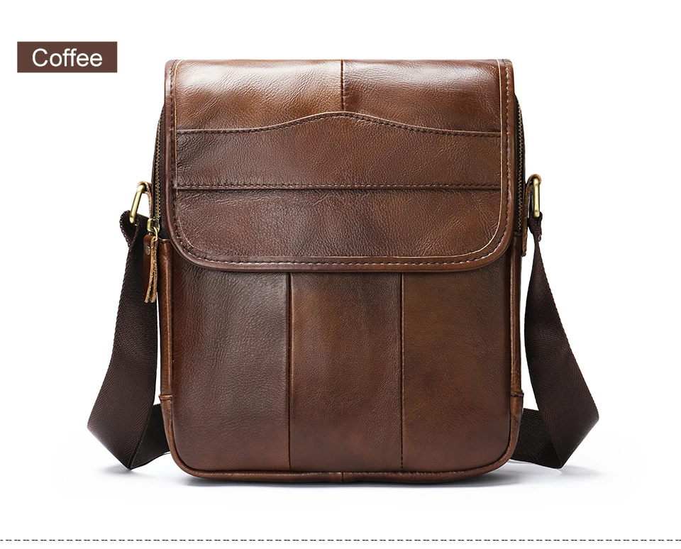 MVA ZM1121 Genuine Leather Crossbody Bag for Men - Coffee MVA ZM1121 Genuine Leather Crossbody Bag for Men - Coffee