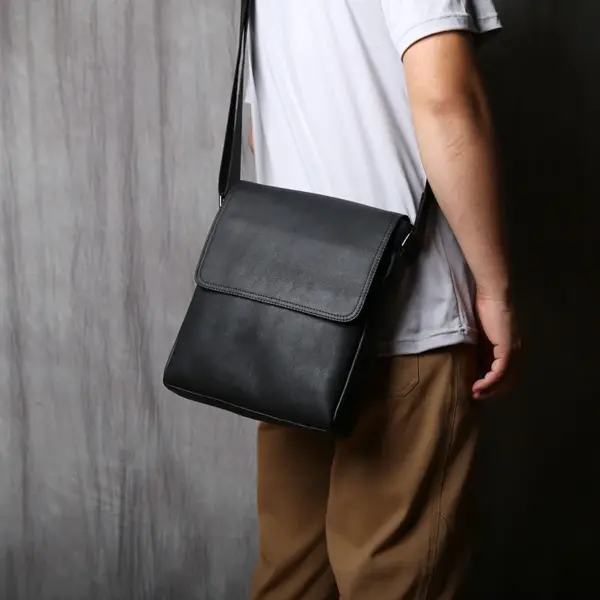 NZPJ Men's Leather Crossbody Bag 10 Vertical