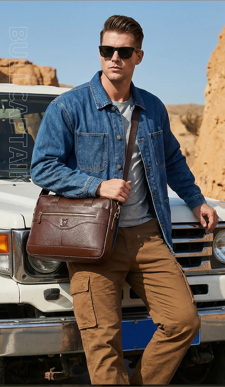 BULLCAPTAIN GWB044 Genuine Leather Briefcase for Men BULLCAPTAIN GWB044 Genuine Leather Briefcase for Men