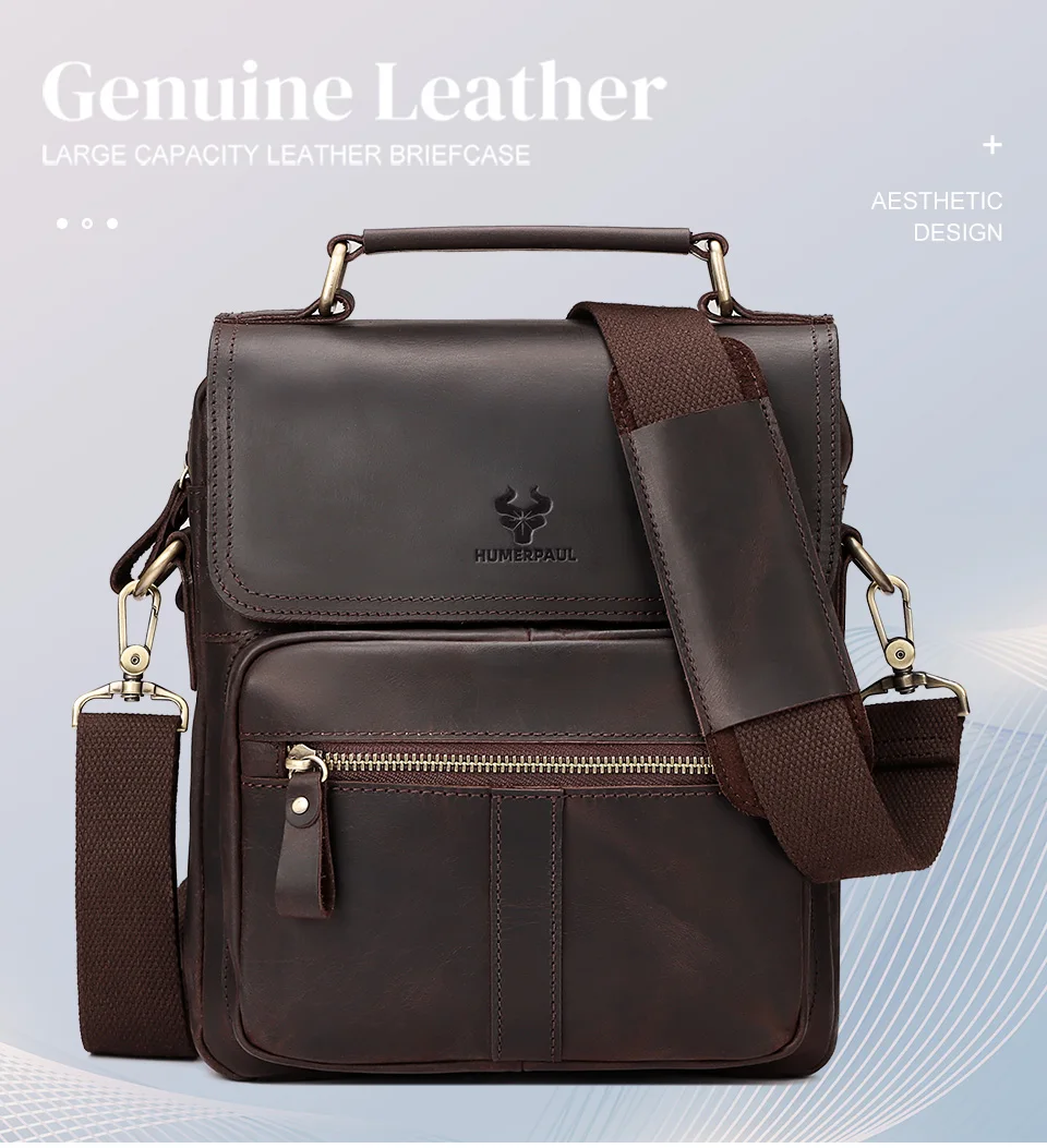 HUMERPAUL MH645 Genuine Leather Men's Shoulder Bag HUMERPAUL MH645 Genuine Leather Men's Shoulder Bag