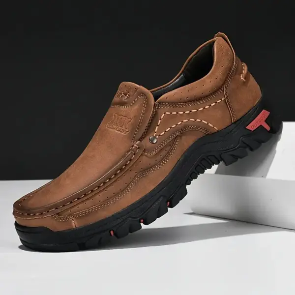 XK Cowboy 6800 Men’s Leather Slip-On Loafers Khakhi
