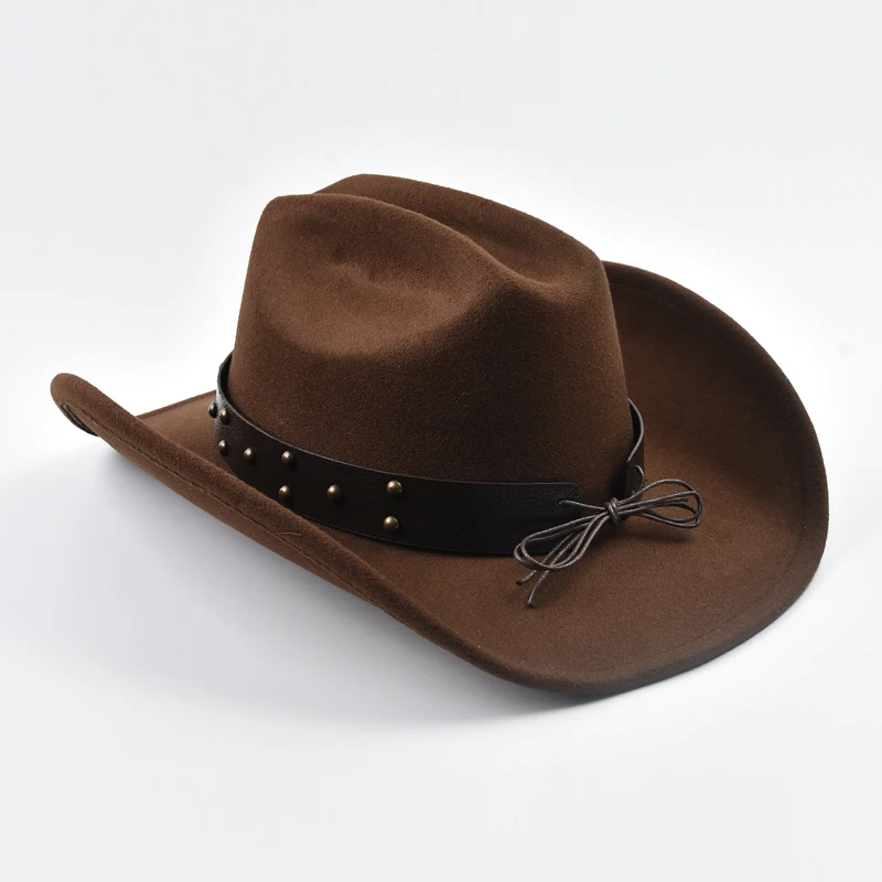 Men Women Vintage Big-edge Western Cowboy Hat Gentleman Cowgirl Jazz Hat Cloche Church Caps - AliExpress