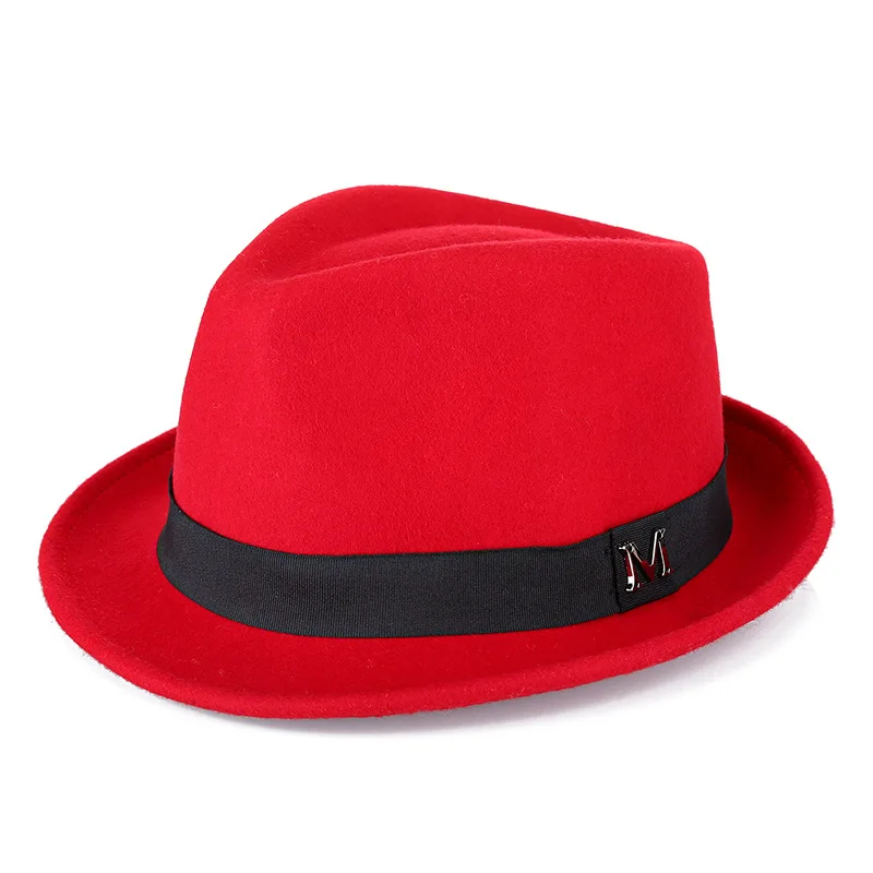 Men's Wool Fedora Hat Winter Warm Classic Homburg