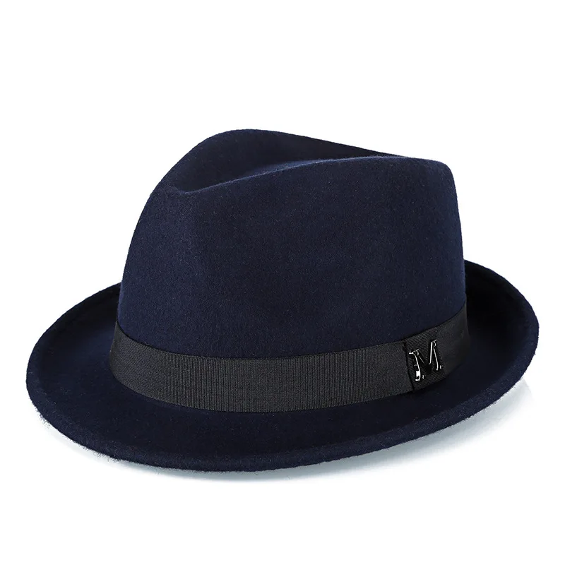 Men's Wool Fedora Hat Winter Warm Classic Homburg