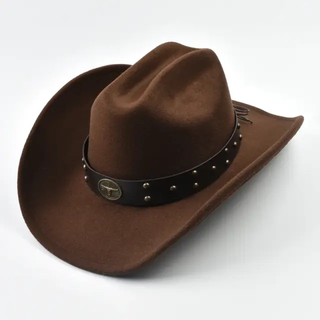 Men Women Vintage Big-edge Western Cowboy Hat Gentleman Cowgirl Jazz Hat Cloche Church Caps - AliExpress