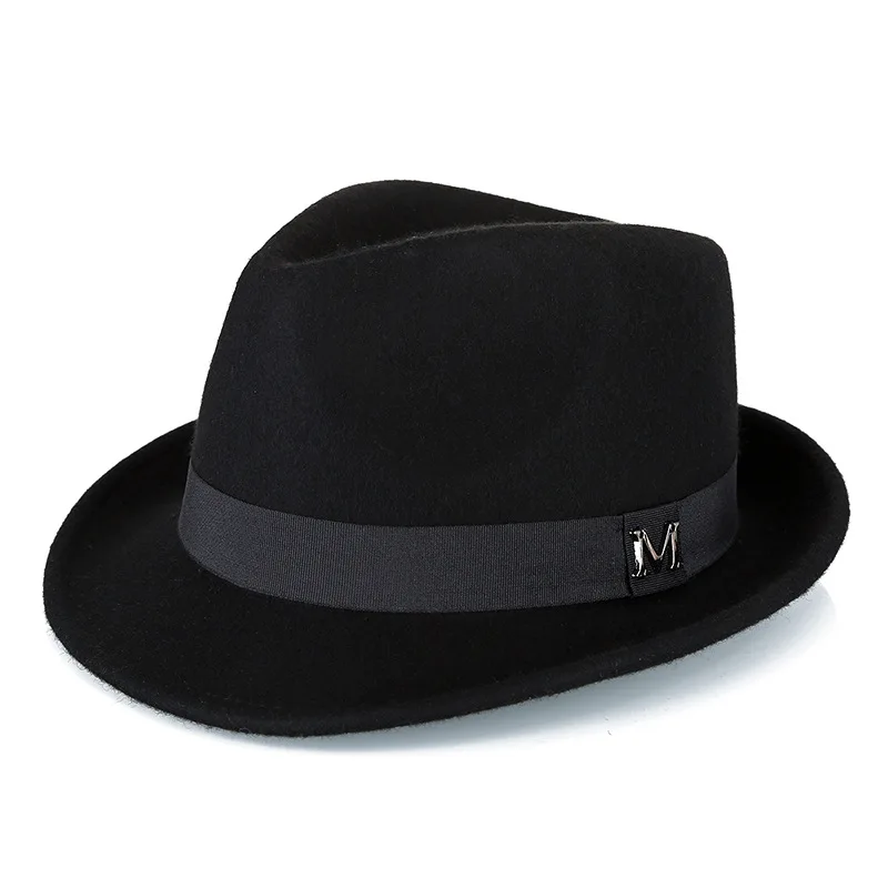 Men's Wool Fedora Hat Winter Warm Classic Homburg