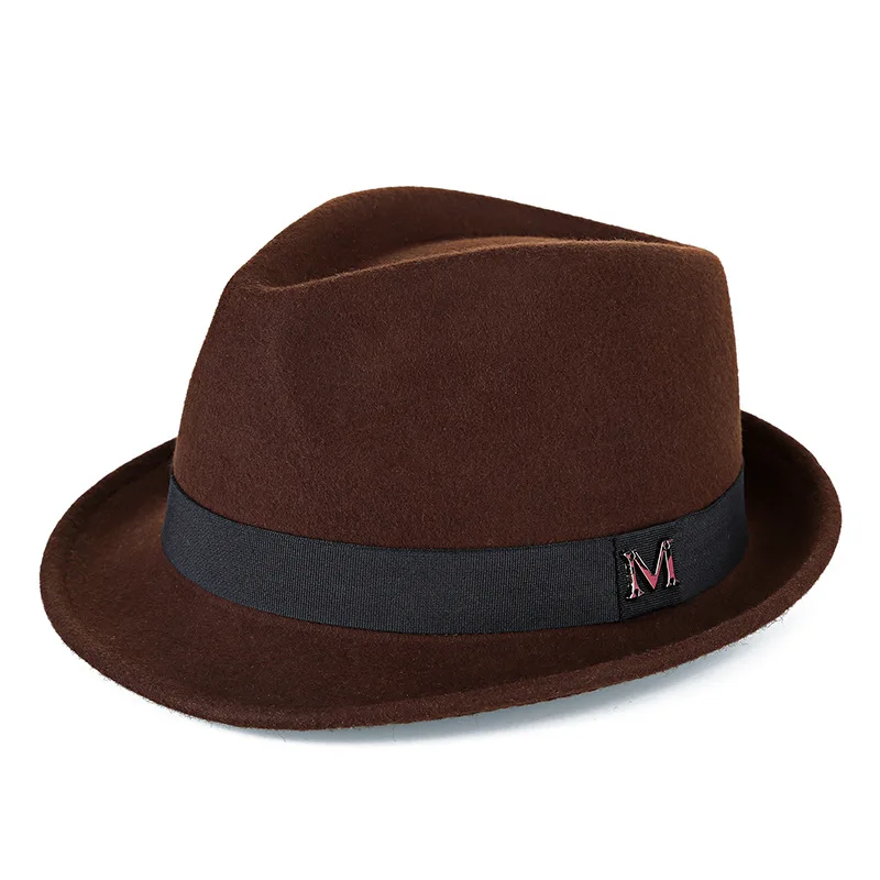 Men's Wool Fedora Hat Winter Warm Classic Homburg