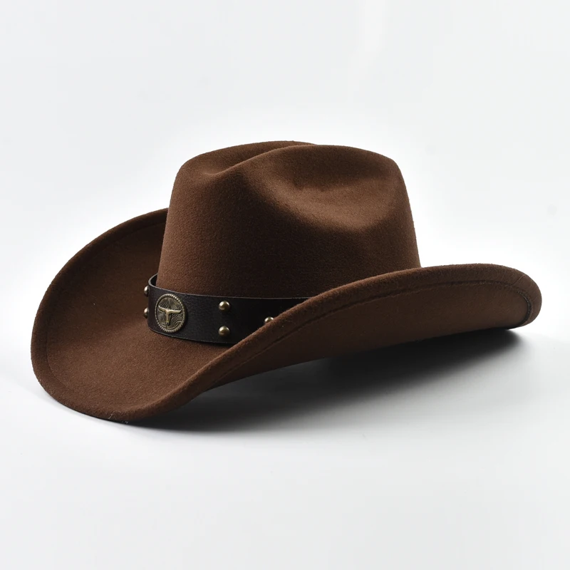 Men Women Vintage Big-edge Western Cowboy Hat Gentleman Cowgirl Jazz Hat Cloche Church Caps - AliExpress