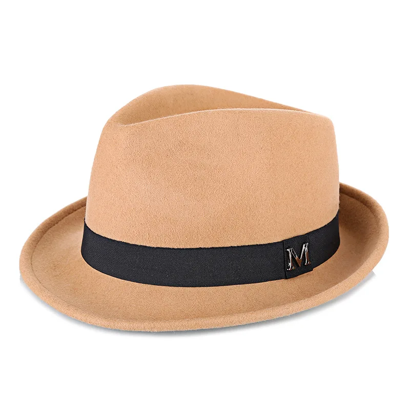 Men's Wool Fedora Hat Winter Warm Classic Homburg